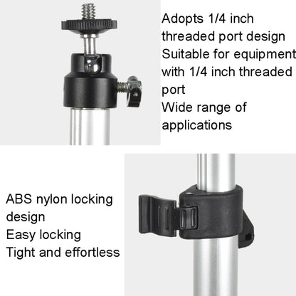 Aluminum Tube Cell Phone Live Streaming Telescopic Pole Desktop C-Clip Cell Phone Overhead Photo Holder, Bracket+Phone Clip