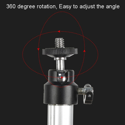 Aluminum Tube Cell Phone Live Streaming Telescopic Pole Desktop C-Clip Cell Phone Overhead Photo Holder, Bracket+Phone Clip