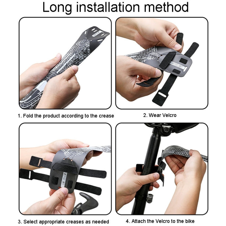 ENLEE E-641316 6pcs /Set Bicycle Extended Front And Rear Mudguards Road Bike Quick Detachable Fenders, Anime Model, Black Model, Chain Model, Diamond Model, Snake Model, Five-Star Model
