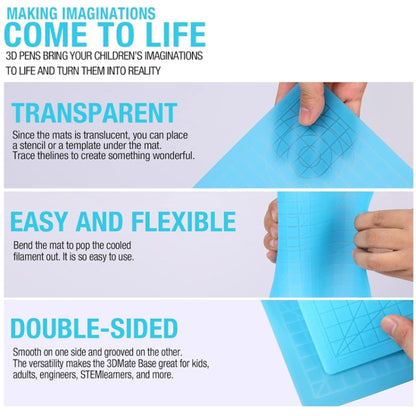 3D Printing Pen Copy Silicone DIY Painting Template Mat, Blue, Green, Transparent, Blue Large, Green Large, Transparent Large