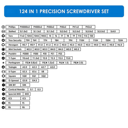 Multipurpose Manual Screwdriver Set Household Cell Phone Computer Repair Tools, 124 In 1