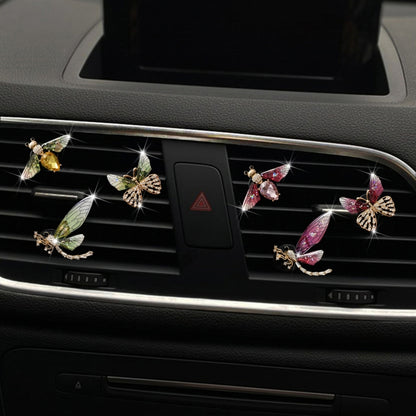 3pcs/set Metal Butterfly Dragonfly Bee Car Air Vent Aromatherapy Decorative Clip