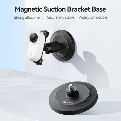 TELESIN Magnetic Base With 1/4 Inch Interface for DJI Pocket 3 / Insta360 Camera & Smart Phones, Without Suction Cup Base