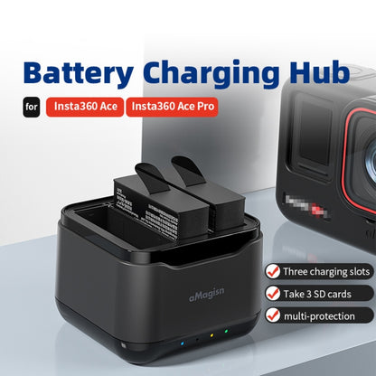 For Insta360 Ace Pro / Ace aMagisn 3 Slots Battery Charger Charging Hub, For Insta360 Ace Pro / Ace
