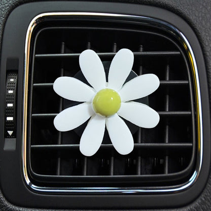 Colorful Daisy Car Decorative Air Vent Aromatherapy Clip, Blue, White, Yellow