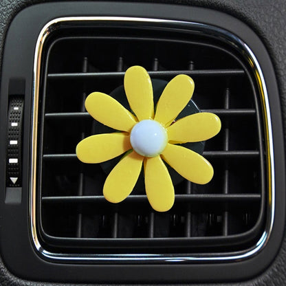 Colorful Daisy Car Decorative Air Vent Aromatherapy Clip, Blue, White, Yellow