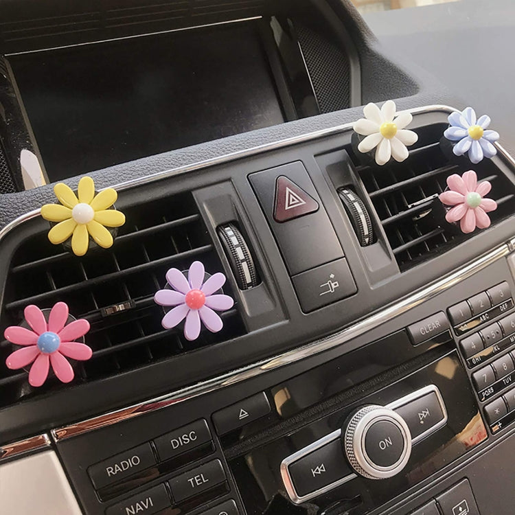 Colorful Daisy Car Decorative Air Vent Aromatherapy Clip, Blue, White, Yellow