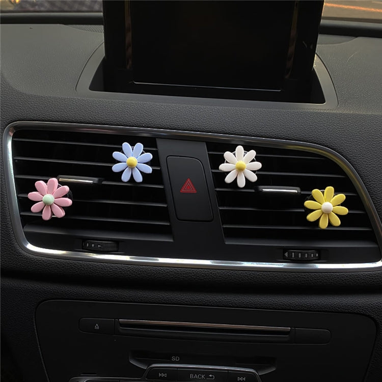 Colorful Daisy Car Decorative Air Vent Aromatherapy Clip, Blue, White, Yellow