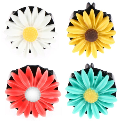 Colorful Resin Daisy Car Air Vent Aromatherapy Decorative Clip, White, Yellow, Red, Blue