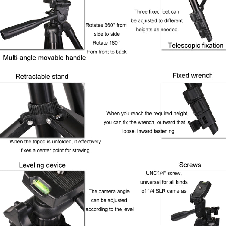 Portable Aluminum DSLR Camera Live Tripod Photography Retractable Landing Bracket, 102cm Tripod+Clip+Bag, 102cm Tripod+Clip+Bag+Controller+Adaptor, 150cm Tripod+Clip+Bag, 150cm Tripod+Clip+Bag+Controller+Adaptor