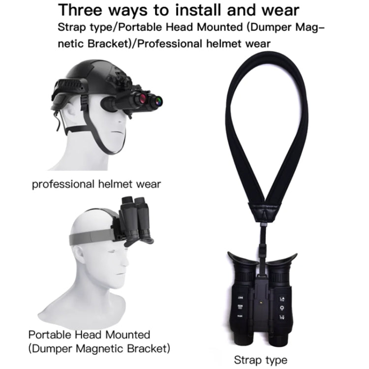 Adjustable Pupil Distance Headset Night Vision Device 3D HD Digital Binoculars Outdoor Infrared Night Vision Telescope, NV8300