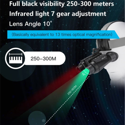 Adjustable Pupil Distance Headset Night Vision Device 3D HD Digital Binoculars Outdoor Infrared Night Vision Telescope, NV8300