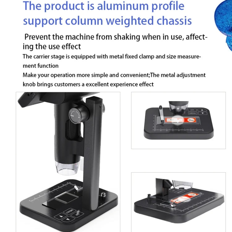 HD Electronic Digital Microscope 5 Inch Screen Touch Key 8000X Biological Cell Electronic Magnifying Glass, MS03