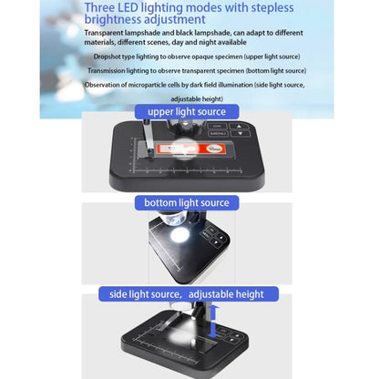 HD Electronic Digital Microscope 5 Inch Screen Touch Key 8000X Biological Cell Electronic Magnifying Glass, MS03