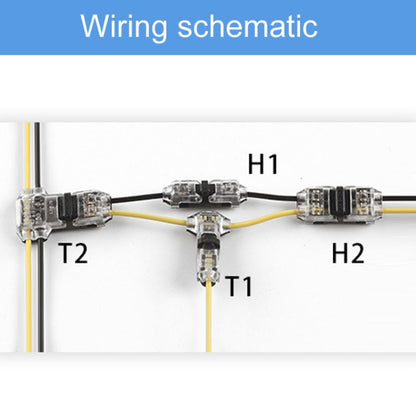 Straight Plug Quick Terminal Block No Strip Multifunctional Wire Connector, H1, H2, T1, T2, H1-T, H2-T, T1-T, T2-T