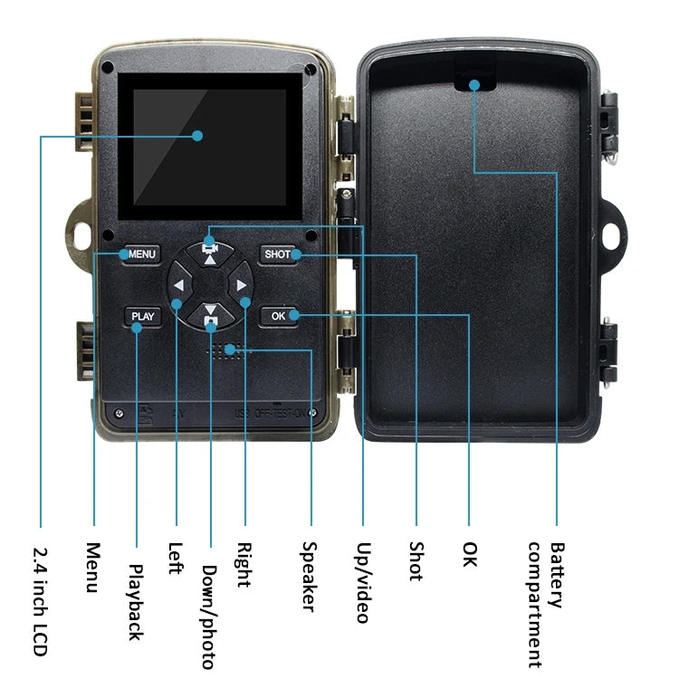 H982 4K Infrared Waterproof Induction Night Vision Monitor Animal HD Outdoor Cameras, H982