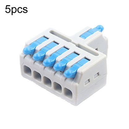 5pcs Push Type Mini Wire Connection Splitter Quick Connect Terminal Block, D1-2, D1-2T, D1-3, D1-3T, D1-4, D1-4T, D1-5, D1-5T