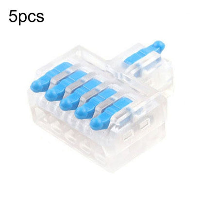 5pcs Push Type Mini Wire Connection Splitter Quick Connect Terminal Block, D1-2, D1-2T, D1-3, D1-3T, D1-4, D1-4T, D1-5, D1-5T