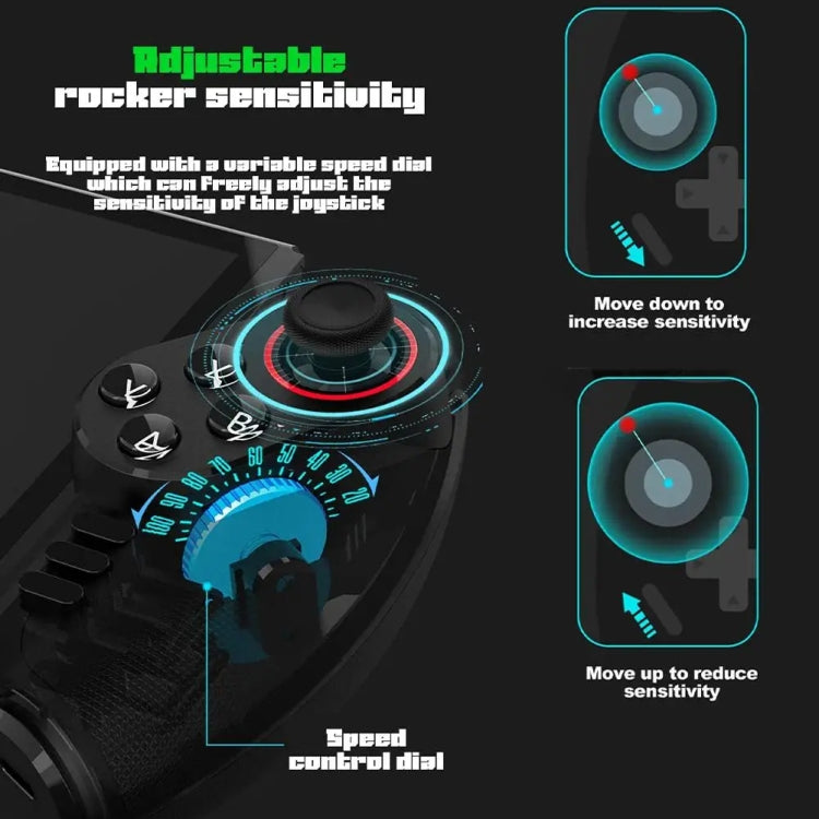IPEGA Mechanical Gamepad Tablet Cell Phone Stretch Wireless Bluetooth Grip For N-S / P3 / PC / Switch / Android / IOS, Black