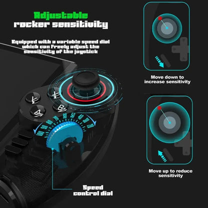 IPEGA Mechanical Gamepad Tablet Cell Phone Stretch Wireless Bluetooth Grip For N-S / P3 / PC / Switch / Android / IOS, Black
