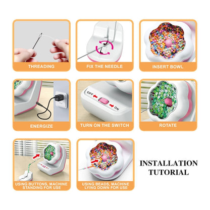 Electric Automatic Beading Machine DIY Handmade Bead Threading Machine Beading Tools Bead Stringer