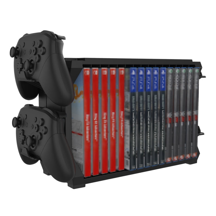 DOBE HHC-P5028 Multi-functional Console Disk Organizer Gamepad Storage Stand For PS5 / Switch / Xbox Series S / Xbox Series X, HHC-P5028