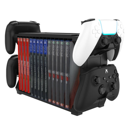DOBE HHC-P5028 Multi-functional Console Disk Organizer Gamepad Storage Stand For PS5 / Switch / Xbox Series S / Xbox Series X, HHC-P5028