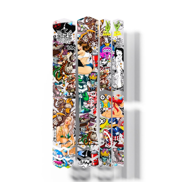 ENLEE E14611 10pcs /Set Bicycle TPU Invisible Film Road Bike Body Jersey Color Changing Membrane, Cartoon, Caterpillar, Beauty, Camouflage, Wood Monster, Sunset, Doughnut, Doodle, Orangutan, Chinese Dream