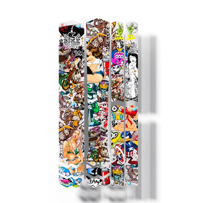 ENLEE E14611 10pcs /Set Bicycle TPU Invisible Film Road Bike Body Jersey Color Changing Membrane, Cartoon, Caterpillar, Beauty, Camouflage, Wood Monster, Sunset, Doughnut, Doodle, Orangutan, Chinese Dream