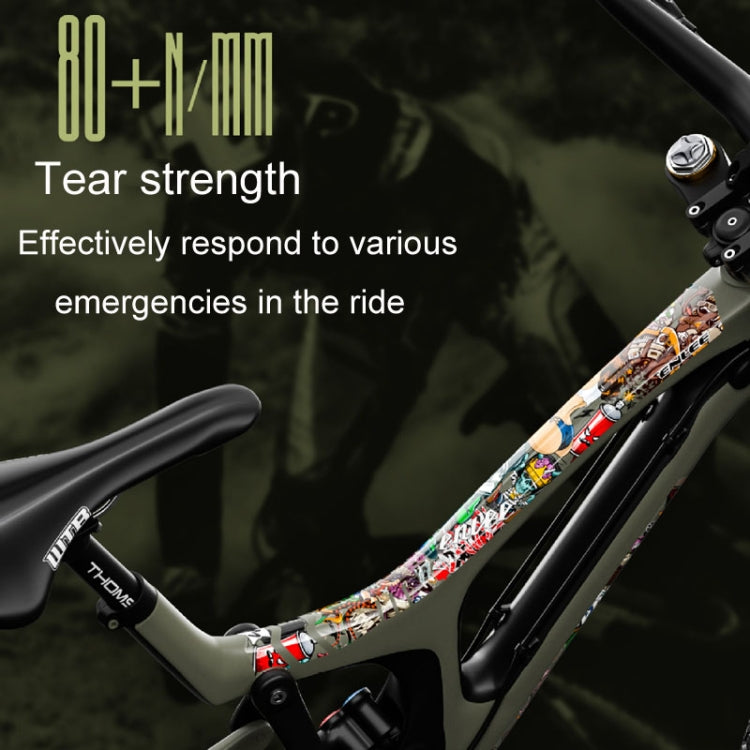 ENLEE E14611 10pcs /Set Bicycle TPU Invisible Film Road Bike Body Jersey Color Changing Membrane, Cartoon, Caterpillar, Beauty, Camouflage, Wood Monster, Sunset, Doughnut, Doodle, Orangutan, Chinese Dream