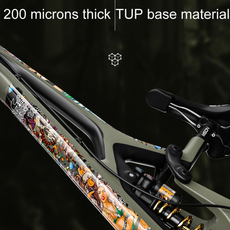 ENLEE E14611 10pcs /Set Bicycle TPU Invisible Film Road Bike Body Jersey Color Changing Membrane, Cartoon, Caterpillar, Beauty, Camouflage, Wood Monster, Sunset, Doughnut, Doodle, Orangutan, Chinese Dream
