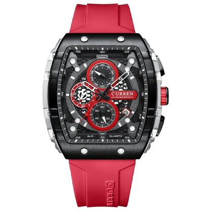 Curren 8442 Sport Six-Hand Silicone Strap Men Quartz Watch, White Shell Red, White Shell Blue, Rose Shell Blue, Rose Shell White, Rose Shell Black, Rose Shell Orange
