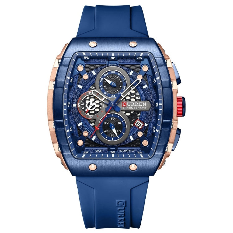 Curren 8442 Sport Six-Hand Silicone Strap Men Quartz Watch, White Shell Red, White Shell Blue, Rose Shell Blue, Rose Shell White, Rose Shell Black, Rose Shell Orange