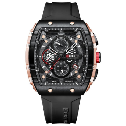 Curren 8442 Sport Six-Hand Silicone Strap Men Quartz Watch, White Shell Red, White Shell Blue, Rose Shell Blue, Rose Shell White, Rose Shell Black, Rose Shell Orange