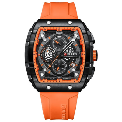Curren 8442 Sport Six-Hand Silicone Strap Men Quartz Watch, White Shell Red, White Shell Blue, Rose Shell Blue, Rose Shell White, Rose Shell Black, Rose Shell Orange