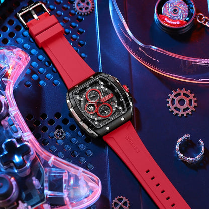 Curren 8442 Sport Six-Hand Silicone Strap Men Quartz Watch, White Shell Red, White Shell Blue, Rose Shell Blue, Rose Shell White, Rose Shell Black, Rose Shell Orange
