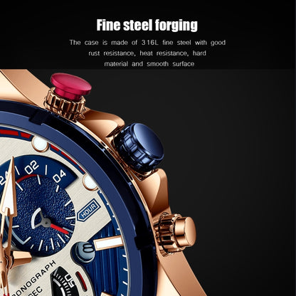Curren 8395 Calendar Six-Hand Steel Strap Men Quartz Watch, Rose Shell Blue, Golden Shell Black, Black Shell Black, Black Shell Green, White Shell Black