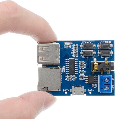 MP3 Lossless Decoder Board Decoder TF Card USB Flash Drive MP3 Decoding Player Module With Amplifier, Micro, Type-C
