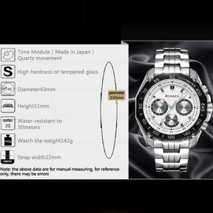 Curren 8077 Men Casual Business Waterproof Quartz Watch