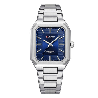 Curren 8457 Business Steel Strap Square Men Quartz Watch, White Shell Black, White Shell Blue, Golden White, Gold Green, Golden Shell Black Surface Black Belt