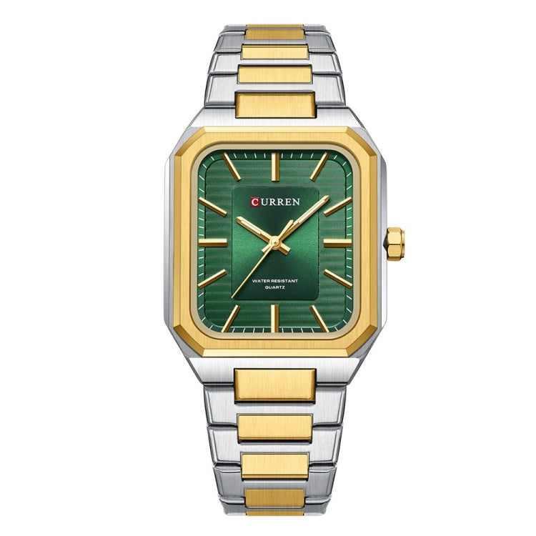 Curren 8457 Business Steel Strap Square Men Quartz Watch, White Shell Black, White Shell Blue, Golden White, Gold Green, Golden Shell Black Surface Black Belt