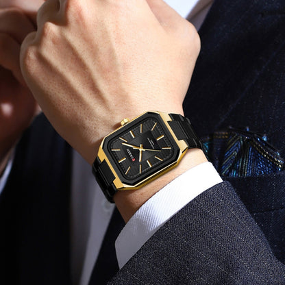 Curren 8457 Business Steel Strap Square Men Quartz Watch, White Shell Black, White Shell Blue, Golden White, Gold Green, Golden Shell Black Surface Black Belt