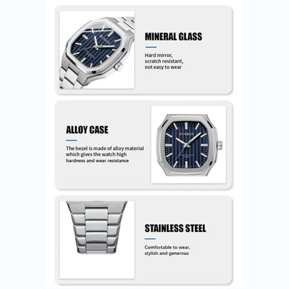 Curren 8458 Business Steel Strap Men Quartz Watch, Golden Shell Black, White Shell Golden Circle White Surface, White Shell Black, White Shell Blue, White Shell Light Green
