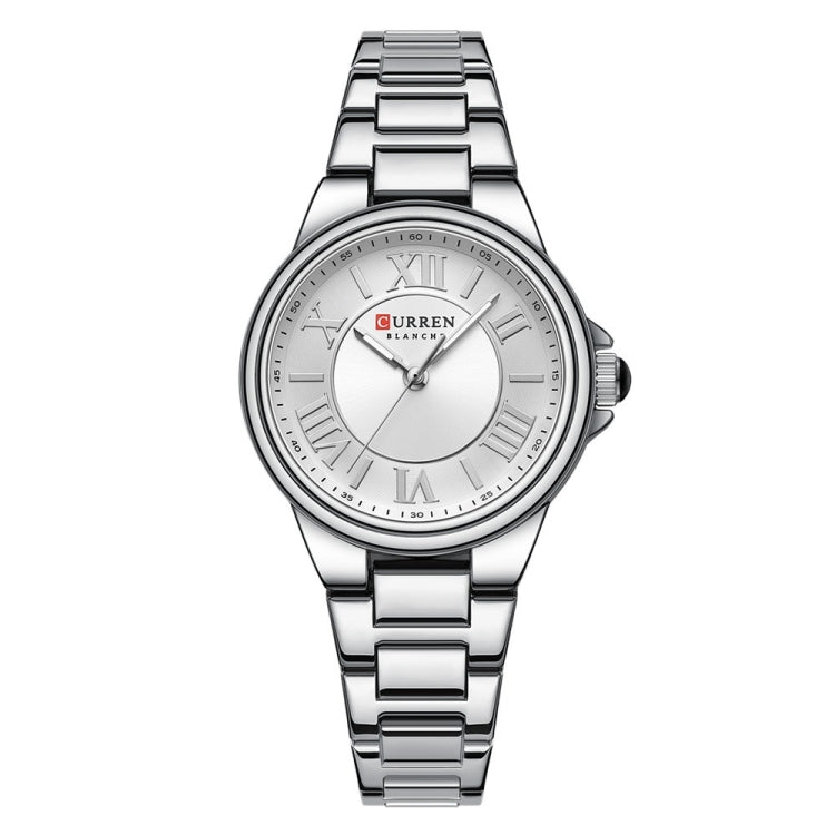 Curren 9091 Casual Steel Strap Waterproof Women's Watch, White Shell White, White Shell Pink, Rose Shell White, Golden Shell White, Rose Shell Blue