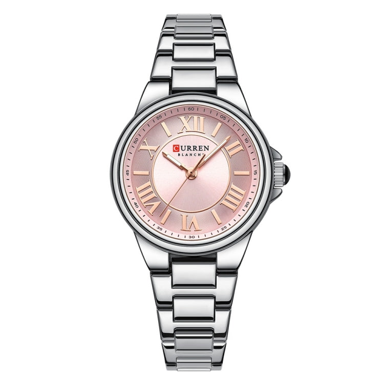 Curren 9091 Casual Steel Strap Waterproof Women's Watch, White Shell White, White Shell Pink, Rose Shell White, Golden Shell White, Rose Shell Blue