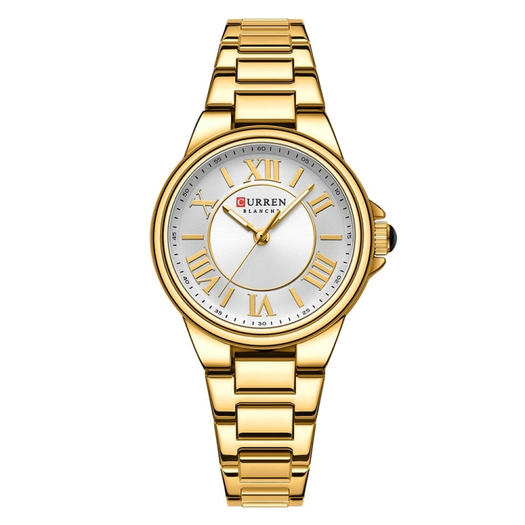 Curren 9091 Casual Steel Strap Waterproof Women's Watch, White Shell White, White Shell Pink, Rose Shell White, Golden Shell White, Rose Shell Blue