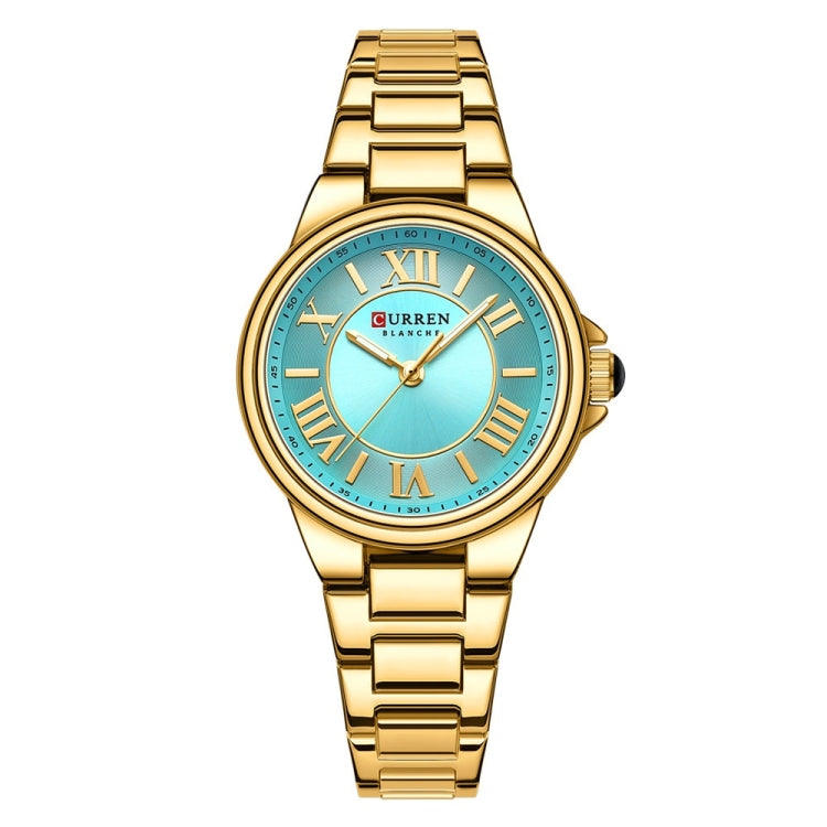 Curren 9091 Casual Steel Strap Waterproof Women's Watch, White Shell White, White Shell Pink, Rose Shell White, Golden Shell White, Rose Shell Blue