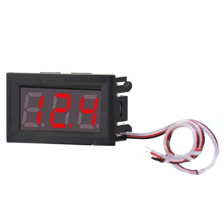 0V-30V 3 Wire DC Voltmeter Terminal 0.56 Inch LED Digital Voltmeter Accessories Reverse Connection Protection, Red, Blue, Green