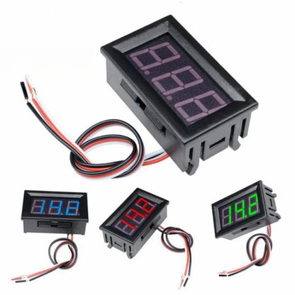 0V-30V 3 Wire DC Voltmeter Terminal 0.56 Inch LED Digital Voltmeter Accessories Reverse Connection Protection, Red, Blue, Green