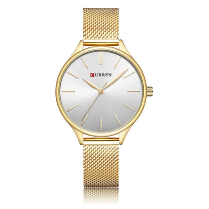 Curren 9024 Casual Steel Strap Waterproof Women Quartz Watch, Rose Shell Black Surface, Gold Shell Gold Surface, Gold Shell White Surface, Rose Shell Rose Surface, Rose Shell White Surface, White Shell White Surface
